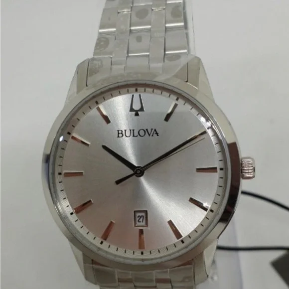 New Bulova Watch MenQualtz Sutton 96B342 Men's 40mm Date Works
